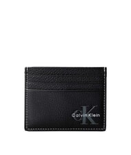 CALVIN KLEIN BOLD PEBBLE Leder-Kartenhalter auf Schwarz - Brieftaschen Herren - 1
