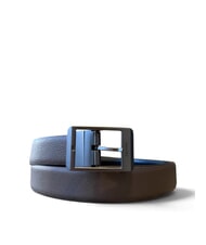CALVIN KLEIN RECTANGULAR Wendbarer Lederg&uuml;rtel Schwarz / Dunkelbraun / Matt - G&uuml;rtel - 1