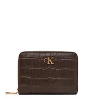 CALVIN KLEIN CK CROC Kleines Lederportemonnaie k&ouml;stliches/antikes Silber - Brieftaschen Damen - 1