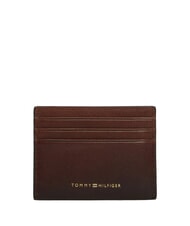 TOMMY HILFIGER TH SEASONAL Leder-Kartenhalter gl&auml;nzendes Braun - Brieftaschen Herren - 1