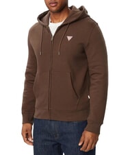 GUESS JEANS SLIM MINI Kapuzenpulli mit Rei&szlig;verschluss dunkler Kaffee - Sweatshirts Herren - 1