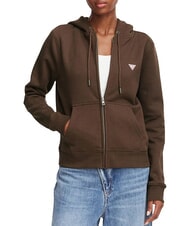 GUESS JEANS REGULAR MINI Kapuzenpulli mit Rei&szlig;verschluss dunkler Kaffee - Sweatshirts Damen - 1