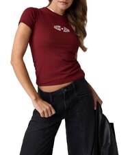 GUESS JEANS PRINT SLIM Schmal geschnittenes Kurzarm-T-Shirt - T-Shirts und Tops f&uuml;r Damen
