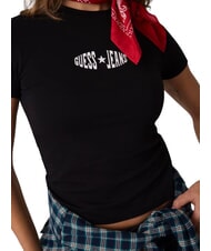GUESS JEANS PRINT SLIM Schmal geschnittenes Kurzarm-T-Shirt jetbla - T-Shirts und Tops f&uuml;r Damen - 1