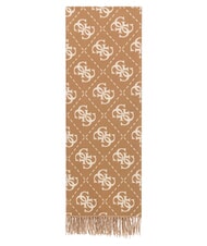 GUESS NOLANA 4G LOGO Schal mit Fransen Milchlogo braun - Schals - 1