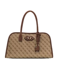 GUESS SAMANTHA Handtasche mit Schulterriemen Latte-Logo / braun - Damentaschen - 1