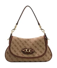 GUESS SAMANTHA Schultertasche mit Schultergurt Latte-Logo / braun - Damentaschen - 1