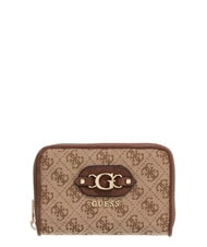 GUESS SAMANTHA Mittelgro&szlig;e Geldb&ouml;rse mit Rei&szlig;verschluss Latte-Logo / braun - Brieftaschen Damen - 1