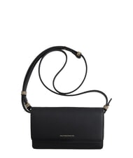 BORBONESE BIRDIE Ledergeldb&ouml;rse mit Schulterriemen schwarz / naturop - Brieftaschen Damen - 1