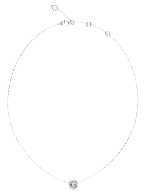 Mit Logo Style Guess G Crystal Halskette, Anhänger Mit Logo Silber - Einkaufen Zu ...