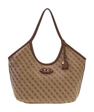 GUESS SAMANTHA Umh&auml;ngetasche Latte-Logo / braun - Damentaschen - 1