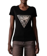 GUESS SAVANNA LEOPARD TRIANGLE Kurzarm-T-Shirt jetbla - T-Shirts und Tops f&uuml;r Damen - 1