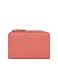 COCCINELLE METALLIC SOFT Kartenhalter aus Leder rosa Tonerde - Brieftaschen Damen - 1