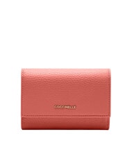 COCCINELLE METALLIC SOFT Bifold-Brieftasche aus geh&auml;mmertem Leder - Brieftaschen Damen