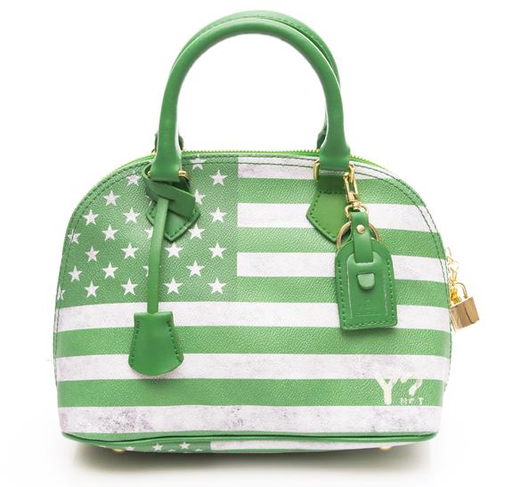 YNOT Flag Color USA Handtasche, mit Schulterriemen GRÜN - Damentaschen