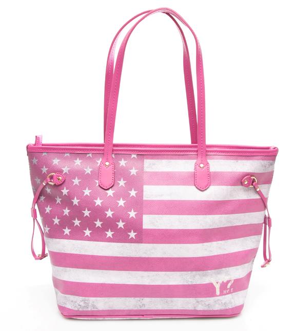 YNOT Flag Color USA Einkaufstasche um die Schulter FUCHSIE - Damentaschen