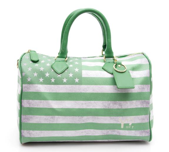 YNOT Flag Color USA Handtasche, mit Schultergurt GRÜN - Damentaschen
