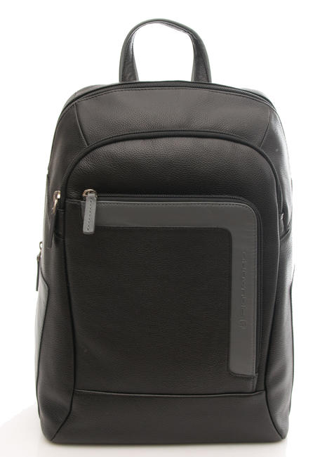 PIQUADRO X1 13 "Laptop-Rucksack aus Leder schwarzgrau - PC-Rucksäcke