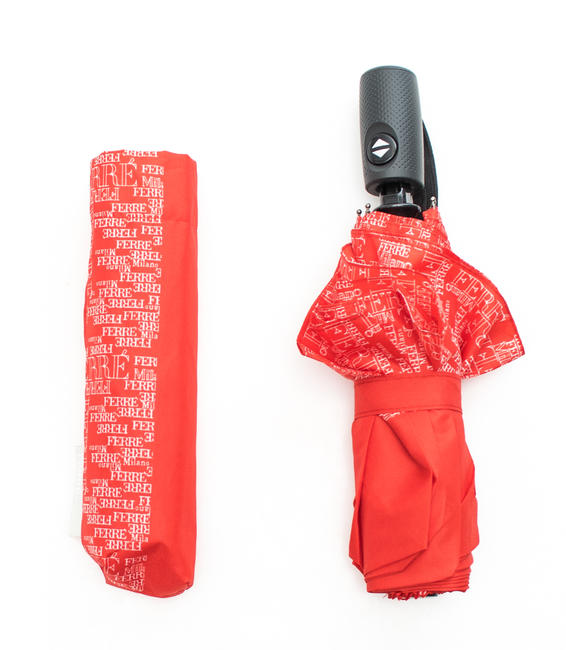 FERRÈ Ombrello Automatisches Öffnen und Schließen, aus Polyester ROT - Regenschirme
