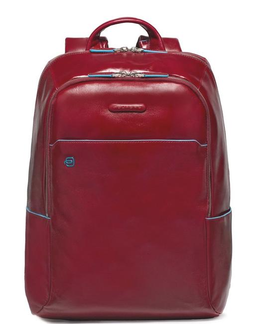 PIQUADRO Rucksack Linie BLUE SQUARE, aus Leder ROT - PC-Rucksäcke