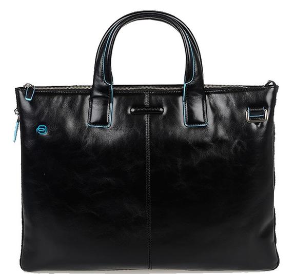 PIQUADRO Ordner BLUE SQUARE, 15,6" PC-Halter, erweiterbar Schwarz - Arbeitstaschen