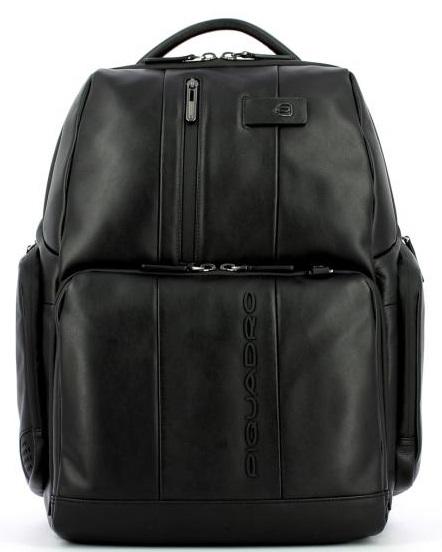 PIQUADRO Rucksack URBAN FAST-CHECK, 15,6 "PC-Halterung Schwarz - PC-Rucksäcke