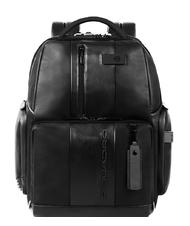 PIQUADRO Rucksack URBAN FAST-CHECK, 15,6-Zoll-PC-Halterung, aus Leder - PC-Rucksäcke