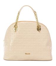 POLLINI Embossed Heritage Vernice Kuppeltasche von Hand, mit Schultergurt Nackt - Damentaschen - 1