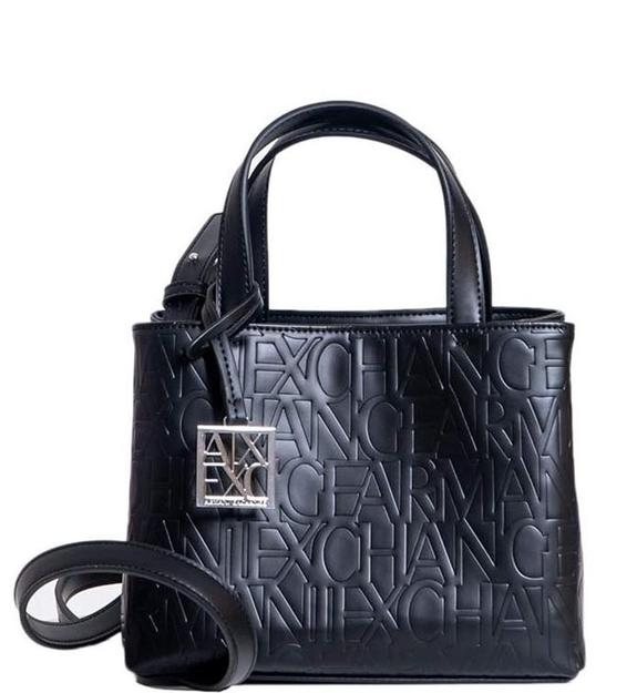 ARMANI EXCHANGE LOGO EMBOSSED Handtasche, mit Schultergurt Schwarz - Damentaschen