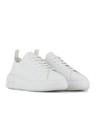 ARMANI EXCHANGE SUPER ACTION Lederturnschuhe mit Plateau OP WEISS - Damenschuhe - 1