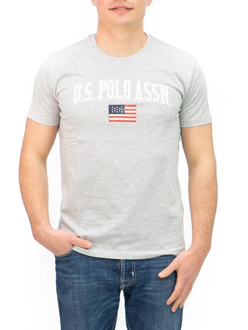 U.S. POLO ASSN.  T-Shirt mit PATCH-LOGO Melange-Grau - Herren-T-Shirts