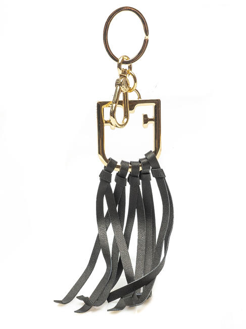 FURLA  CORONA Schlüsselanhänger Schlüsselanhänger aus Leder und Metall Schwarz - Schlüsselanhänger und Schlüsseletuis