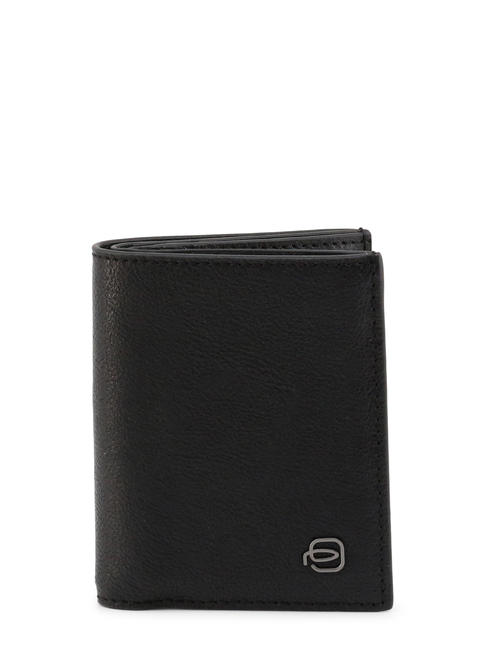 PIQUADRO BLACK SQUARE Vertikale Brieftasche aus Leder Schwarz - Brieftaschen Herren