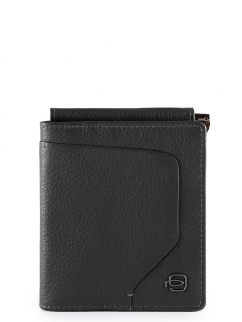 PIQUADRO AKRON Geldbörse aus Leder mit Geldklammer Schwarz - Brieftaschen Herren