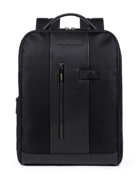 PIQUADRO BRIEF 2 Laptop-Rucksack und iPad-Halter aus recyceltem Stoff Schwarz - PC-Rucksäcke