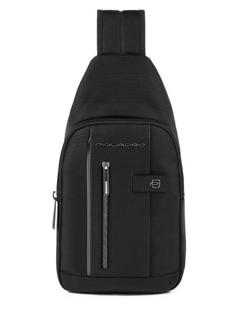PIQUADRO brief 2 eine Schulter aus recyceltem Stoff Schwarz - Umhängetaschen Herren