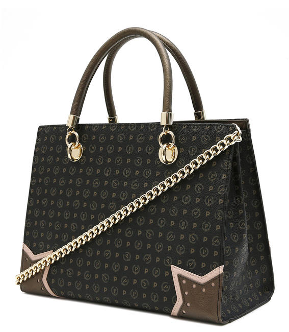 Western Heritage Handtasche, mit Schultergurt schwarzer Lack - Damentaschen