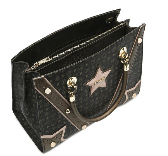 Western Heritage Handtasche, mit Schultergurt schwarzer Lack - Damentaschen