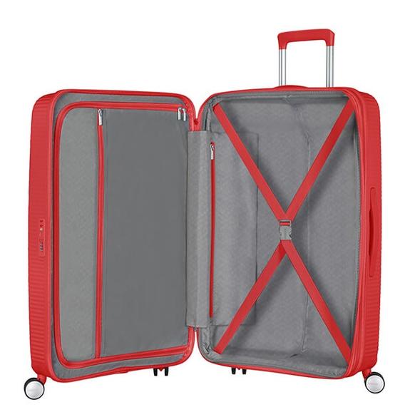 SOUNDBOX SPINNER Mittlerer Trolley, erweiterbar Korallrot - Harte Trolleys
