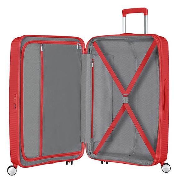 Trolley SOUNDBOX, gro&szlig;, erweiterbar Korallrot - Harte Trolleys