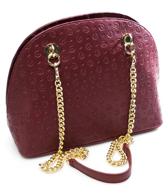 Heritage Embossed Handtasche, mit Schulterriemen Burgund - Damentaschen