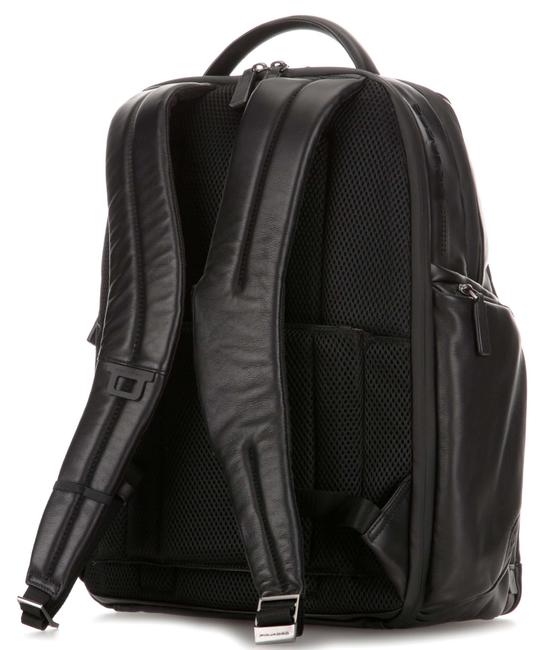 Rucksack URBAN FAST-CHECK, 15,6-Zoll-PC-Halterung, aus Leder Schwarz - PC-Rucksäcke