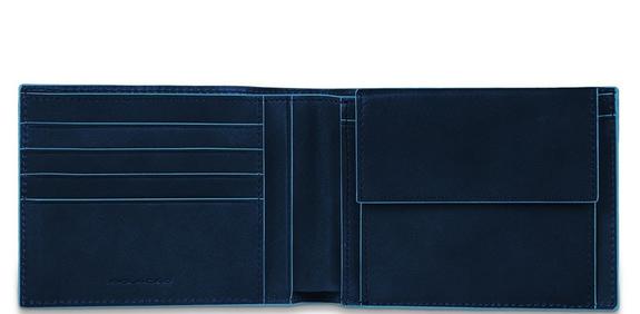Geldbörse BLUE SQUARE, aus Leder, mit RFID Blau - Brieftaschen Herren