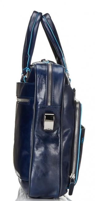 Ordner BLUE SQUARE, aus Leder, 14 "PC-Halter Blau - Arbeitstaschen