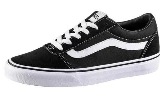 Sneakers Basse WARD, aus Wildleder und Canvas SCHWARZ-WEISS - Damenschuhe