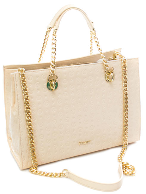 Embossed Heritage Handtasche, mit Schulterriemen, aus Lackleder Nackt - Damentaschen