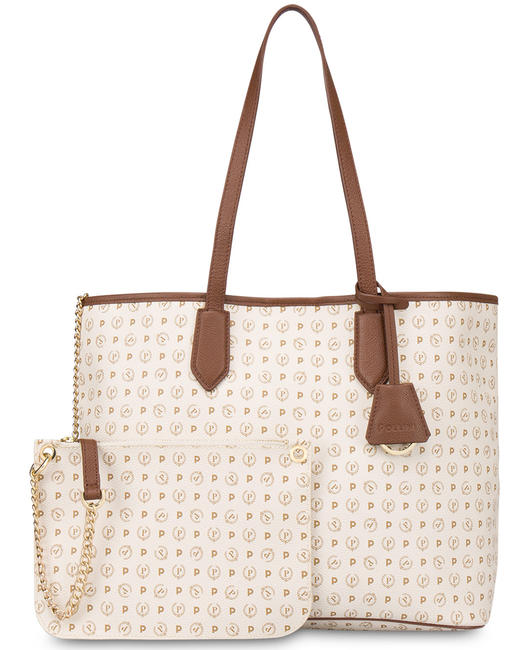 Heritage Classic Schulter-Shopper elfenbein / braun - Damentaschen
