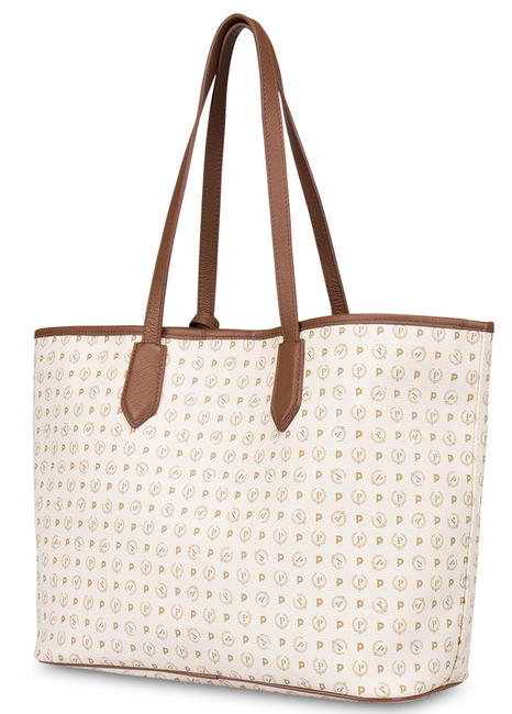 Heritage Classic Schulter-Shopper elfenbein / braun - Damentaschen