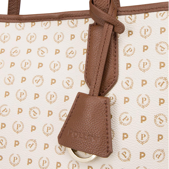 Heritage Classic Schulter-Shopper elfenbein / braun - Damentaschen