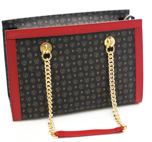 Heritage Classic Satchel Handtasche oder Umh&auml;ngetasche schwarzer Lack - Damentaschen